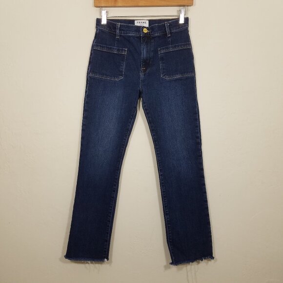 Frame Denim Le Bardot Straight Jeans Blue Size 25 - Picture 1 of 8